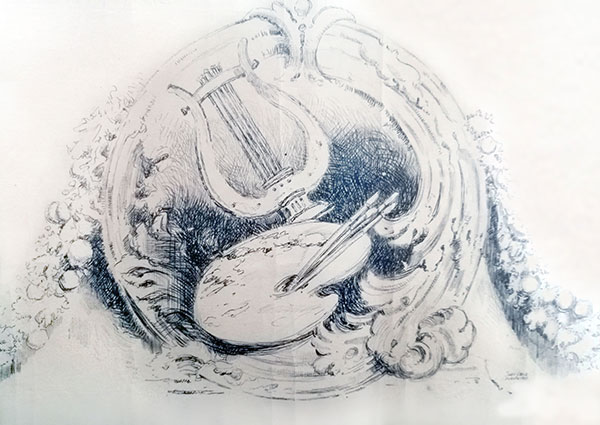 Dibujo de Juan Lara Izquierdo para la Academia