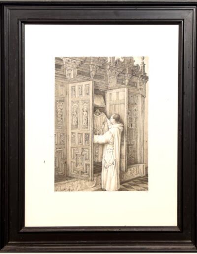 Armario de Sacristia. Rafael Tardío. Tinta a plumilla/ Papel. 79 x 63 cm.