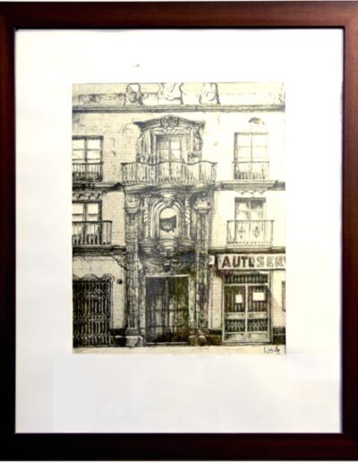 La Casa de los Leones. Lozano. Tinta a plumilla/ Papel.