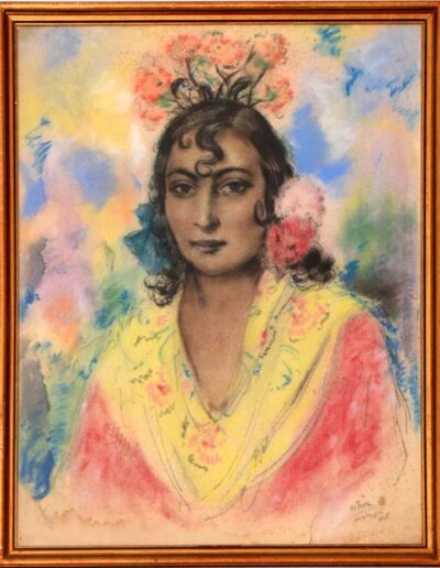 Gitana. Enrique Ochoa. Pastel y carbón/ Papel Montgolfier. 61 x 47 cm.