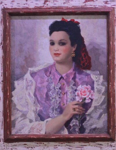 La esposa del Artista. J.Miguel Sánchez. Óleo/ Lienzo. 74 x 61 cm.