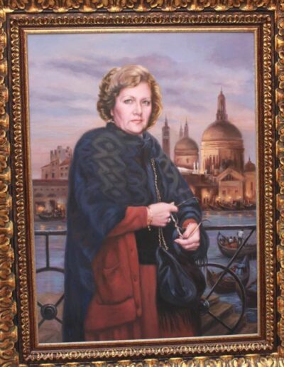 Mamá en Venecia. Manuel Torrent. Óleo / Lienzo.